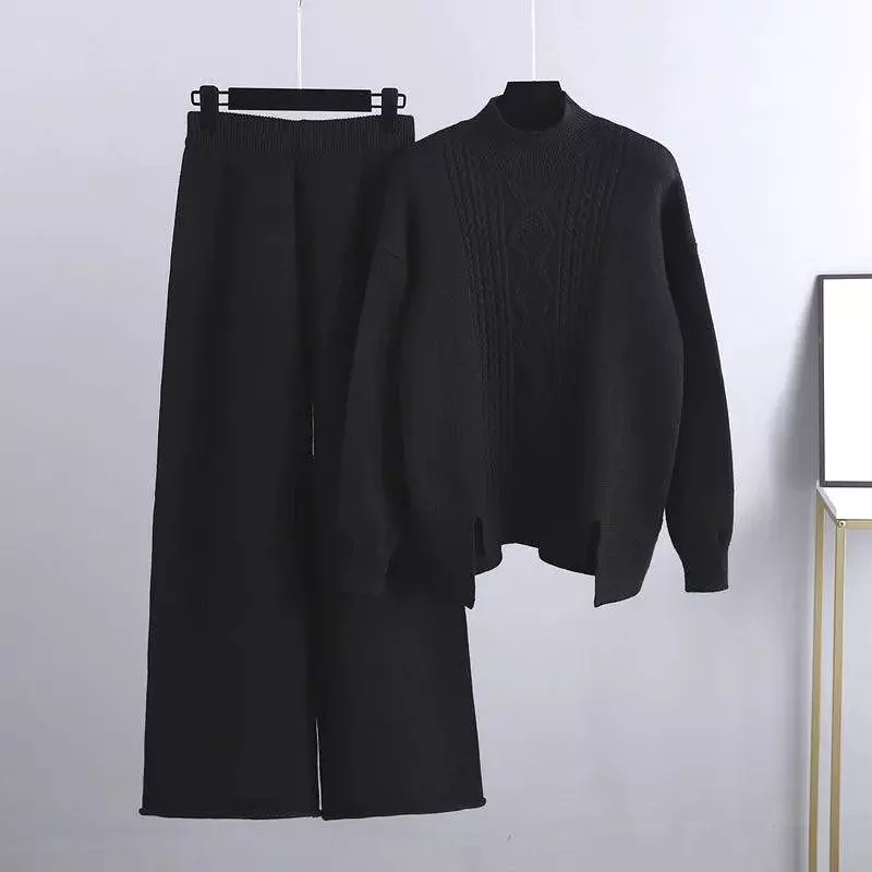 3 Piece Cashmere Women Pants Sweater Set