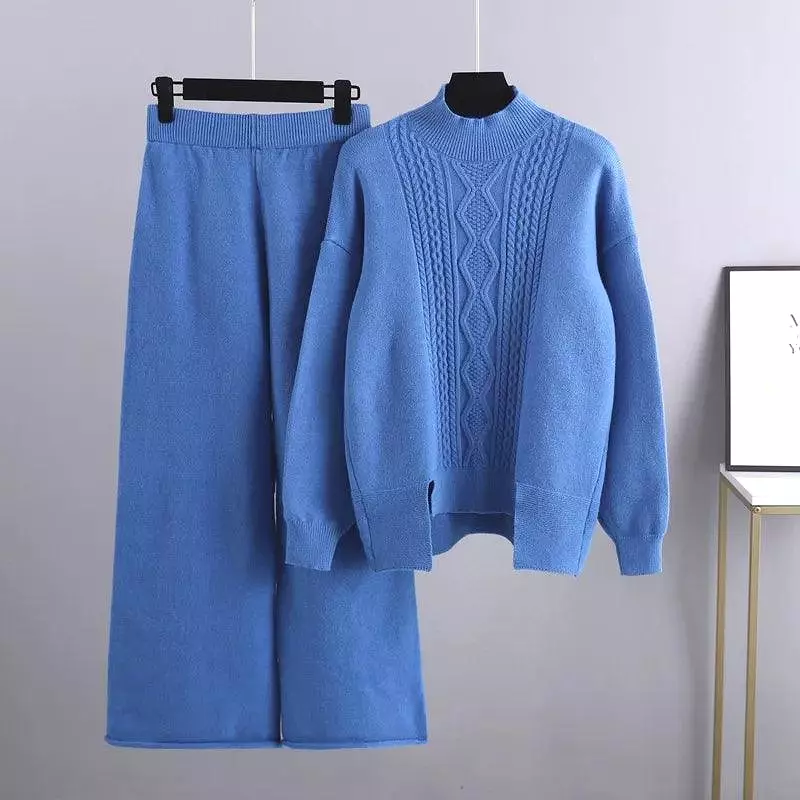 3 Piece Cashmere Women Pants Sweater Set