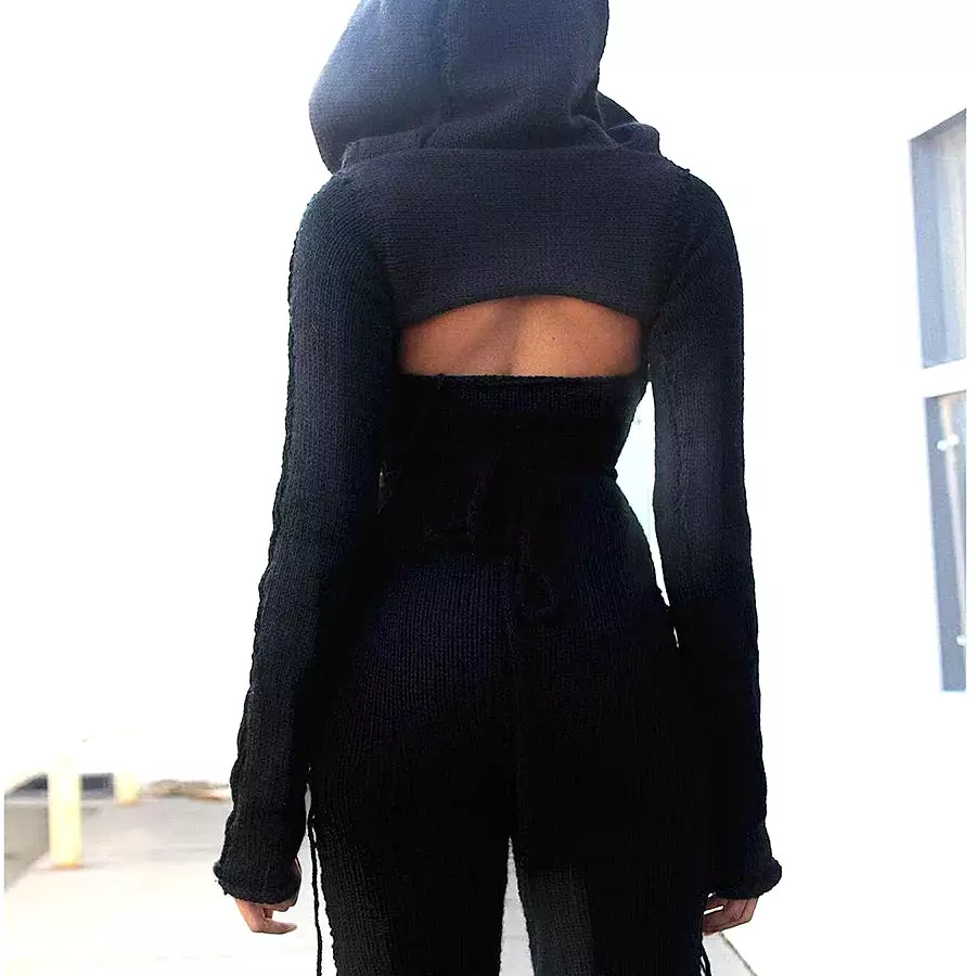 Active Sweater Bodysuit+Long Sleeve Crop Top+Elastic Slim Pants