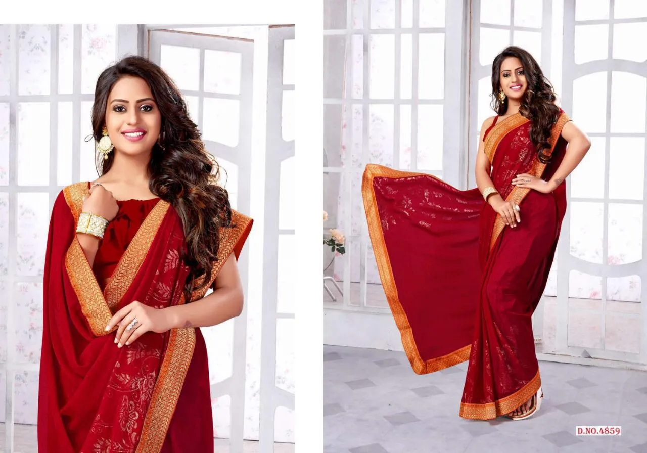 Aishwarya Bhoomi Red Designer Casual Sarees Collection