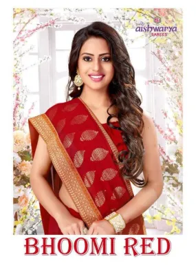 Aishwarya Bhoomi Red Designer Casual Sarees Collection