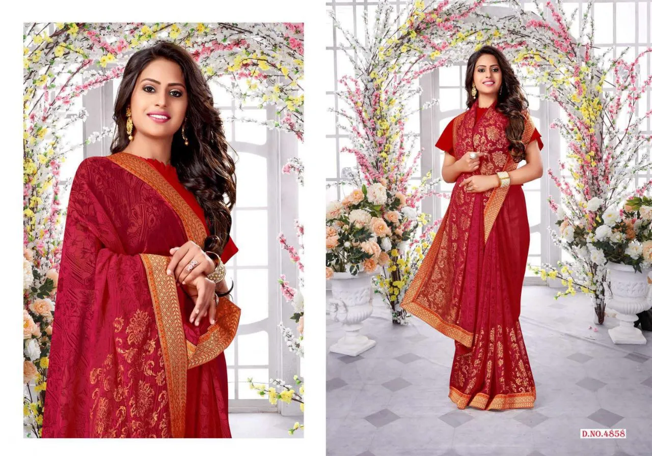 Aishwarya Bhoomi Red Designer Casual Sarees Collection