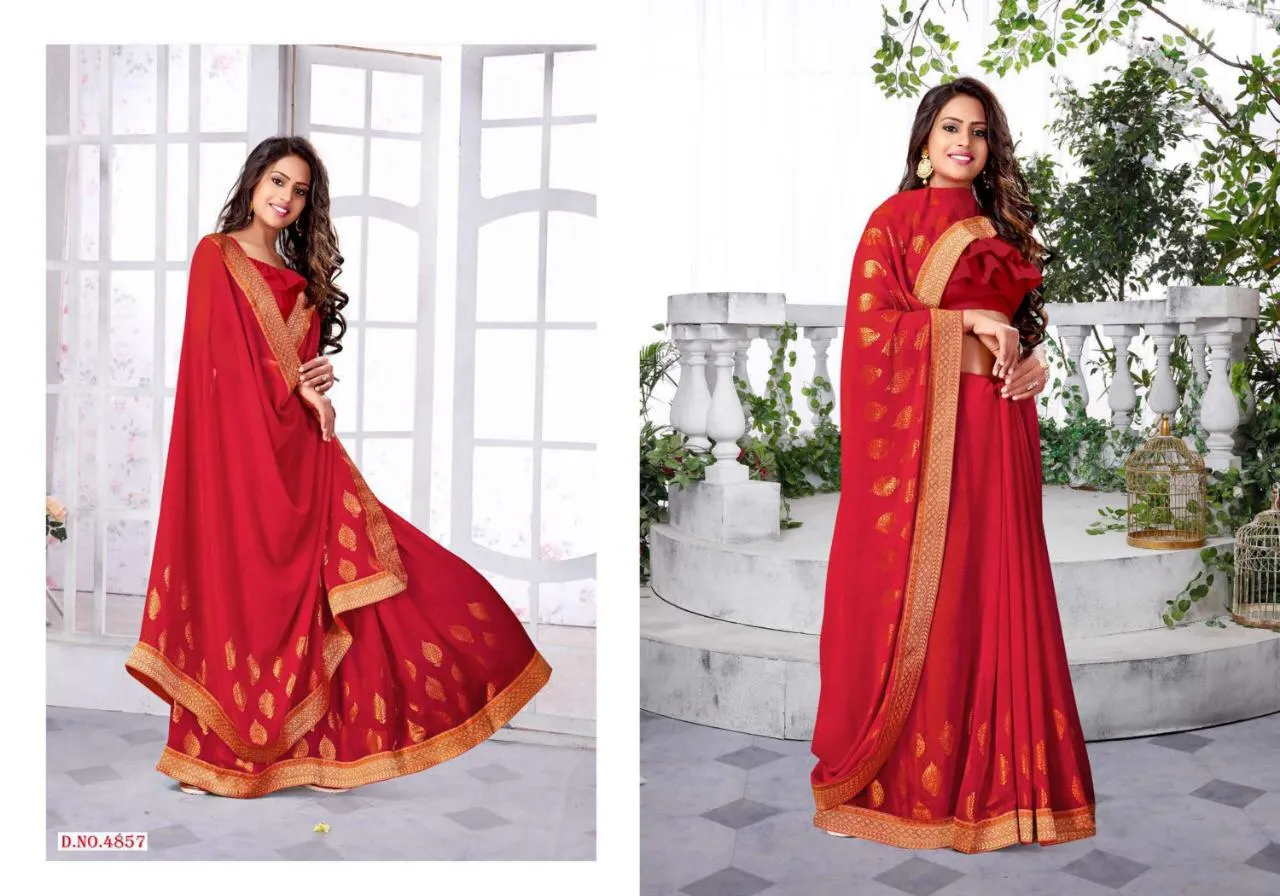 Aishwarya Bhoomi Red Designer Casual Sarees Collection