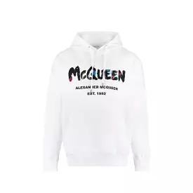 Alexander Mcqueen - Felpa con cappuccio in cotone con logo