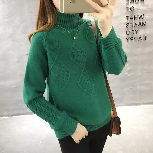 Argyle Turtleneck Sweater