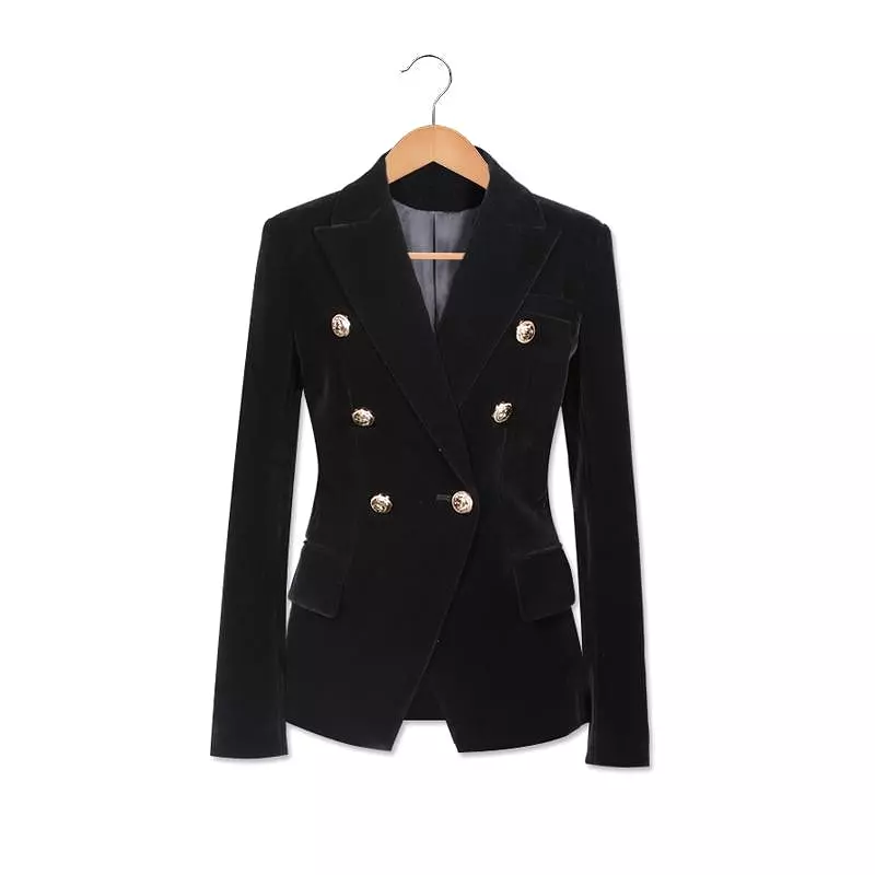 Aristocratic Velvet Blazer Women - Casual - Plain-Solid