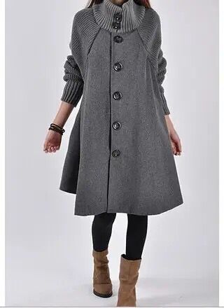 Autumn and Winter New Women's Mid length Loose Woolen Coat Cloak Woolen Windbreaker Coat B-27860