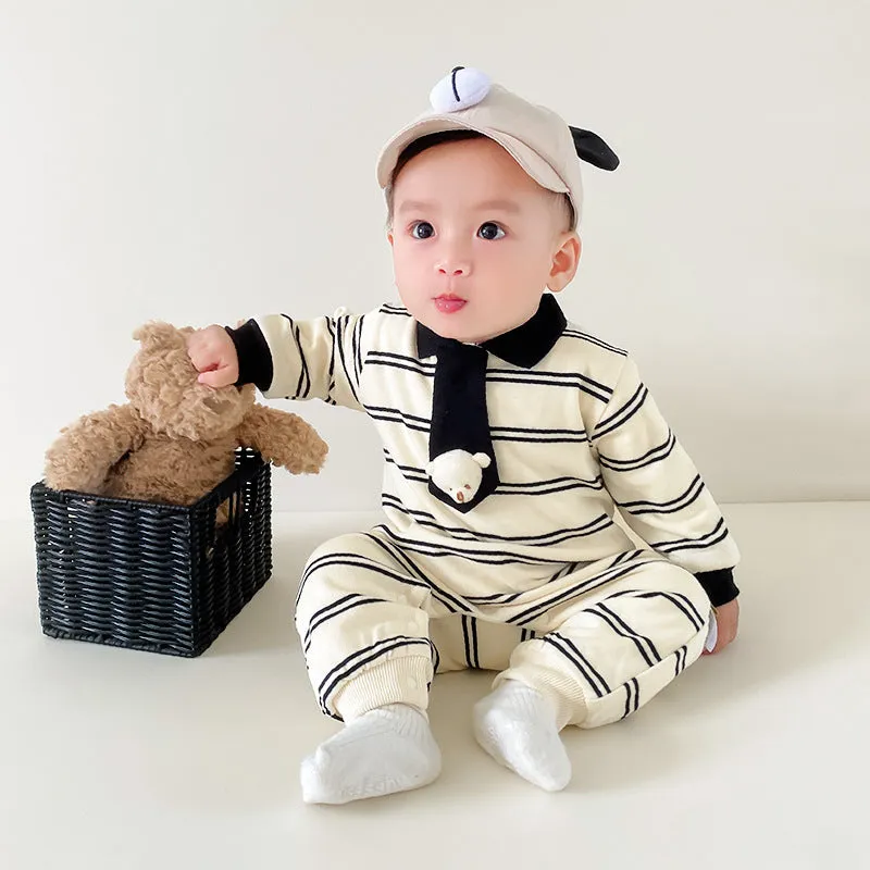 Baby Boys Striped Jumpsuits Wholesale 231019105