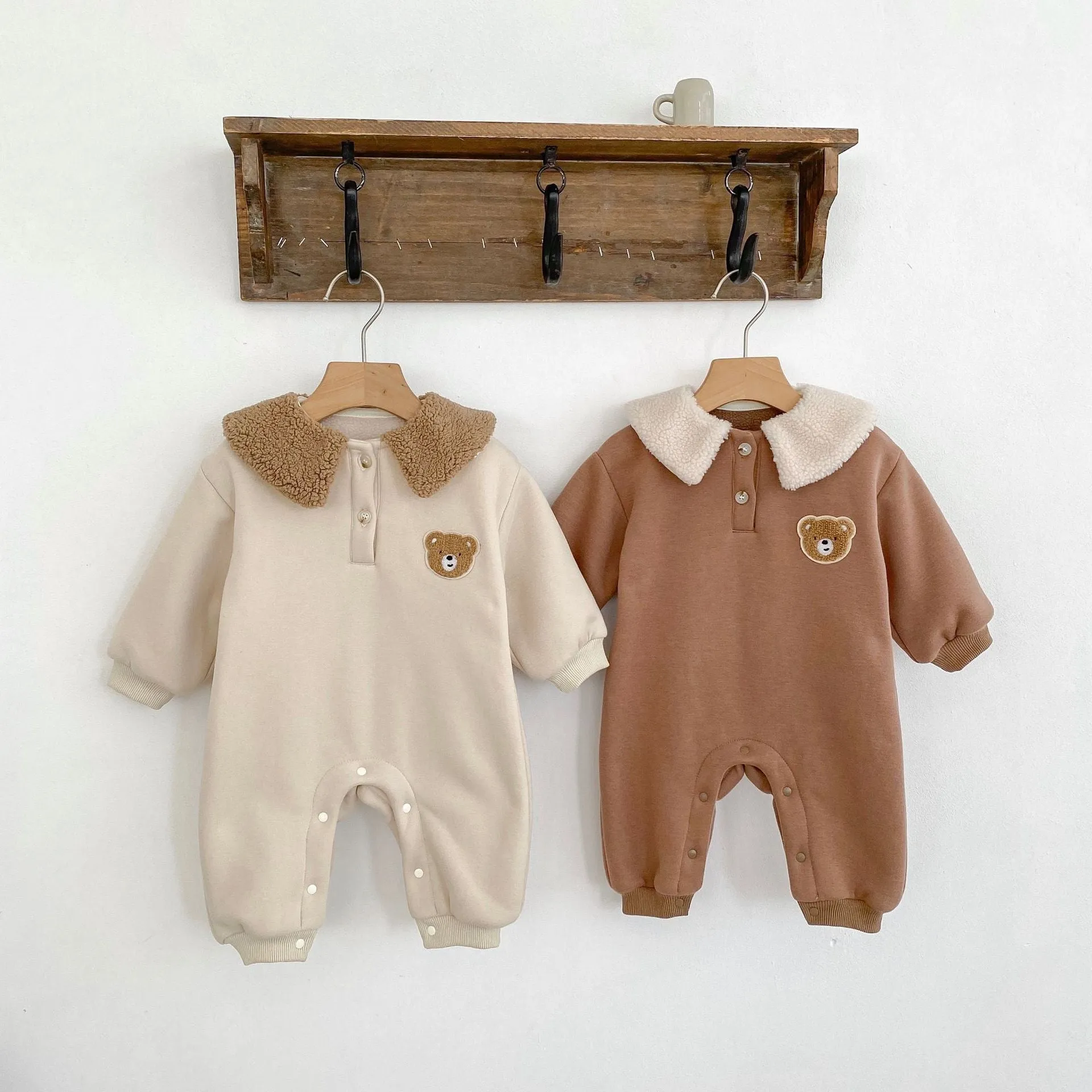 Baby Girls Boys Solid Color Cartoon Jumpsuits Wholesale 23101978