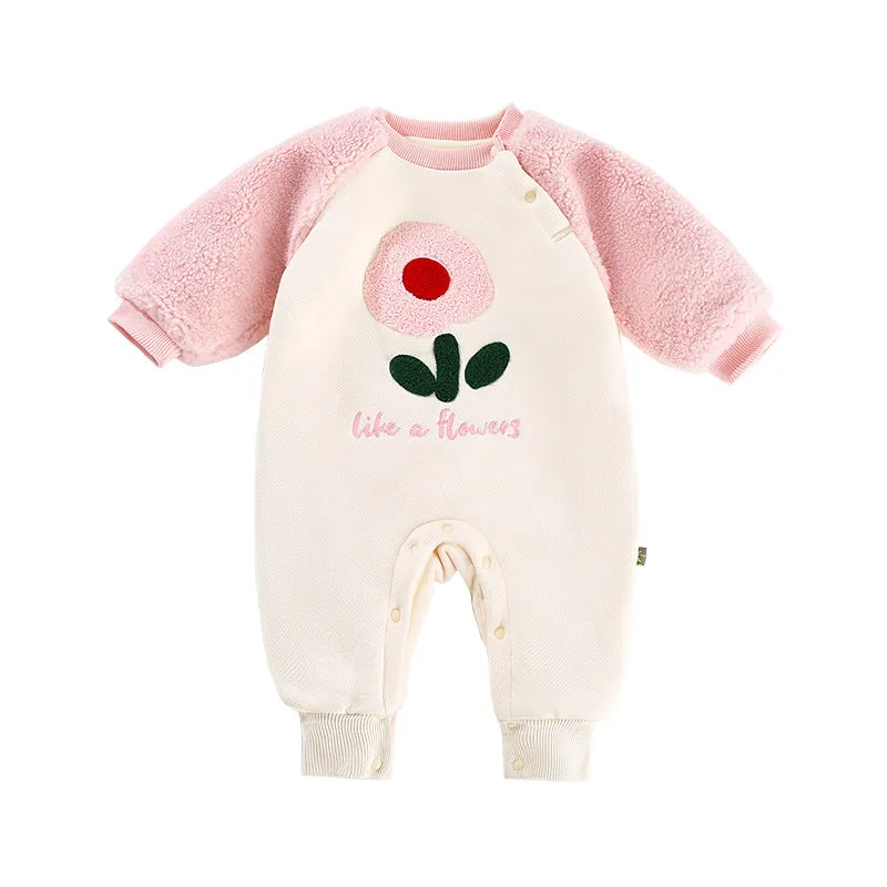 Baby Girls Flower Embroidered Jumpsuits Wholesale 231019130