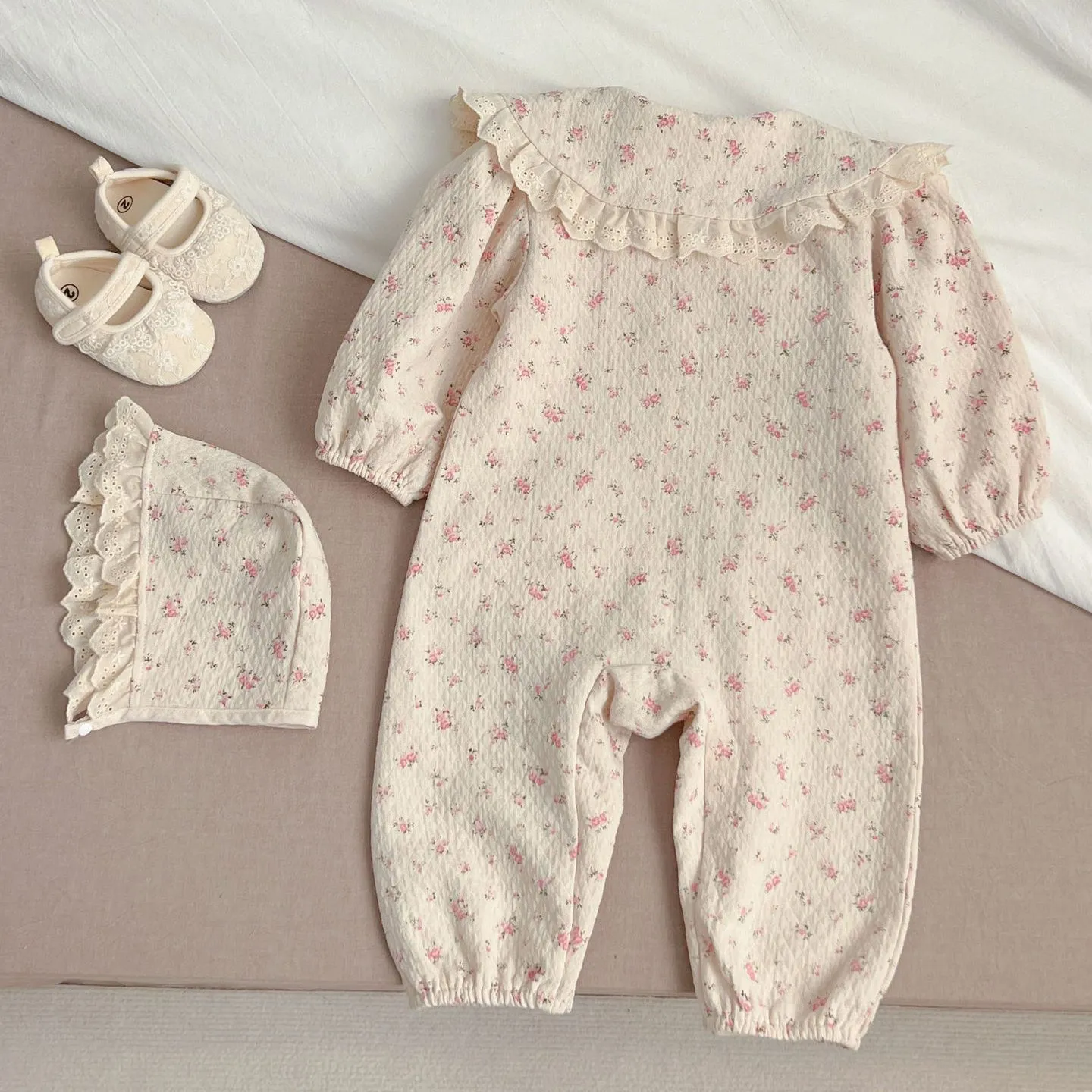 Baby Kid Girls Flower Print Print Jumpsuits Wholesale 240301111