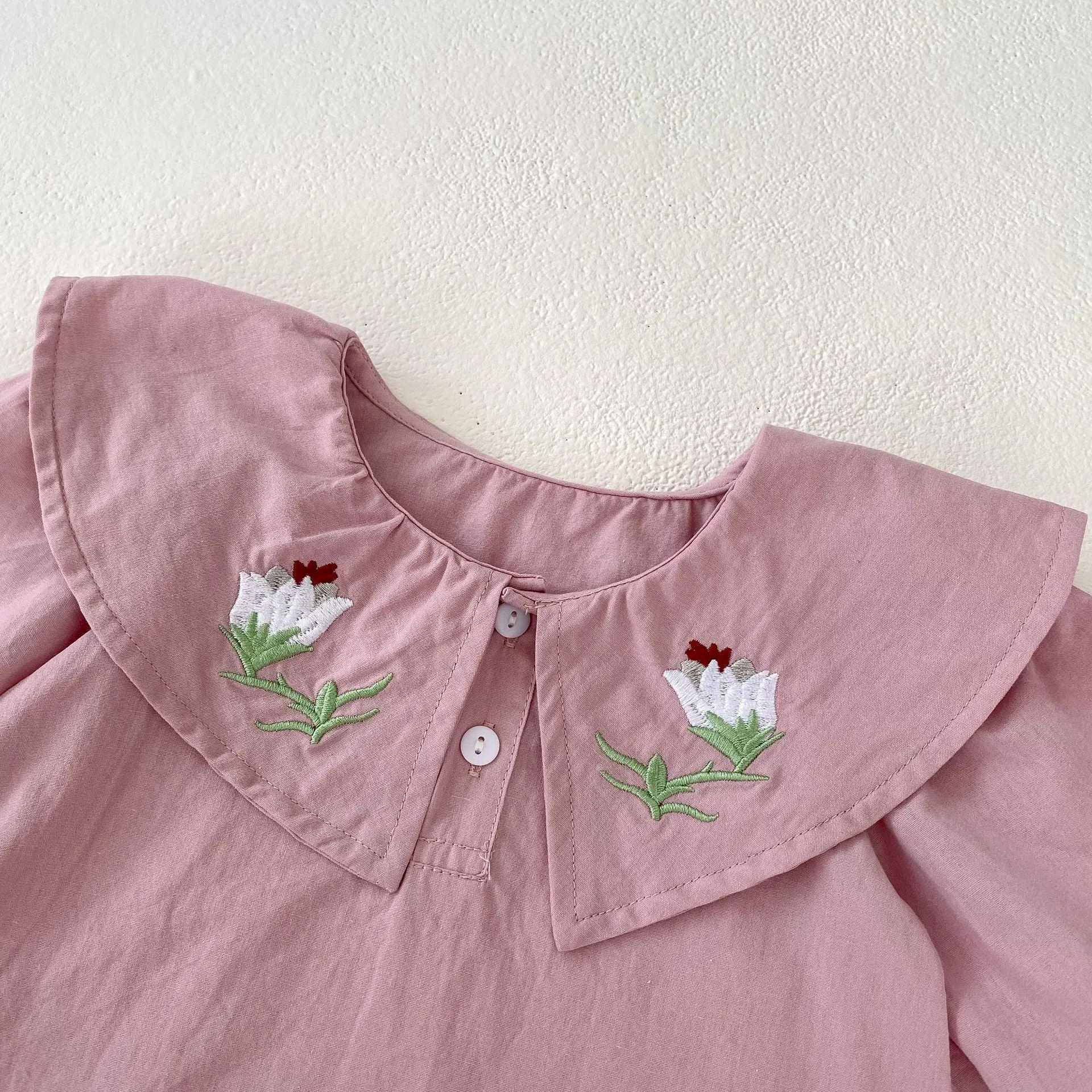 Baby Kid Girls Solid Color Embroidered Tops Jumpsuits Wholesale 230828295