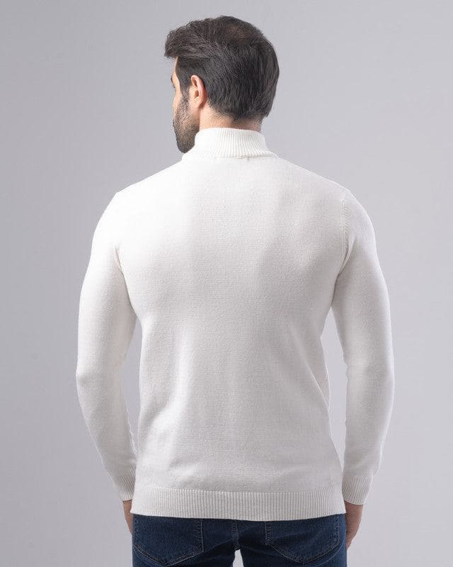 BASIC HIGH NECK SWEATER  - OFF WHITE