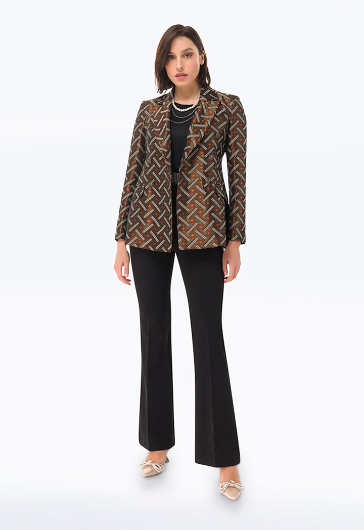 Basket Weave Look Classic Blazer