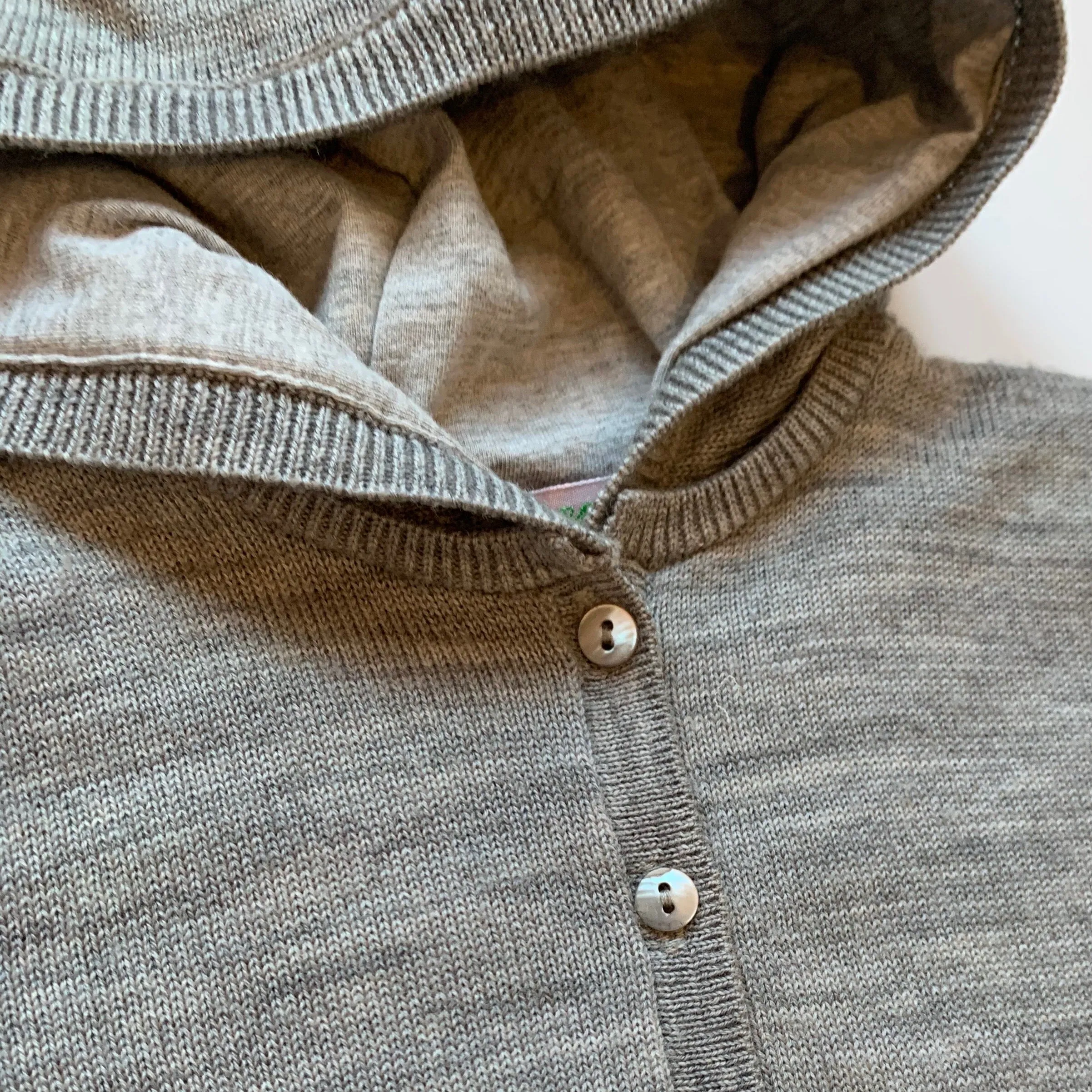 Bonpoint Grey Wool All-In-One: 6 Months