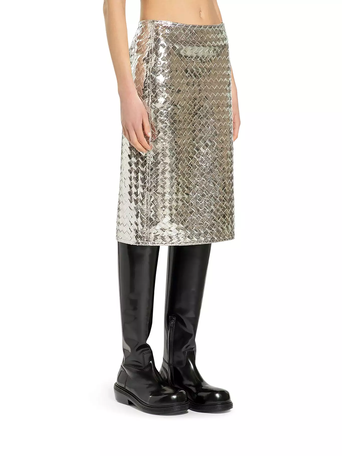 Bottega veneta women`s silver skirt