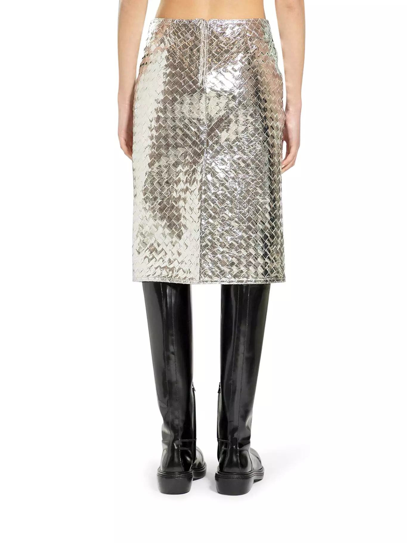 Bottega veneta women`s silver skirt