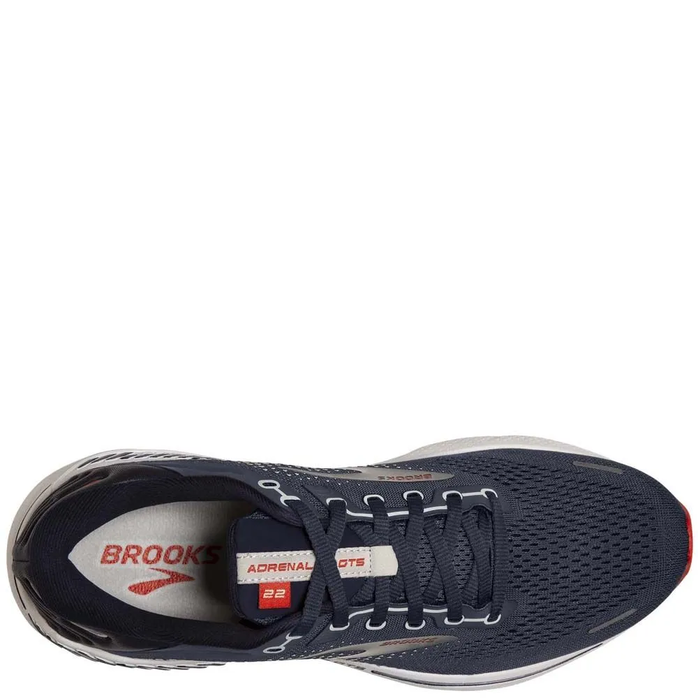 Brooks Mens Adrenaline 22 Athletic Shoes- Peacoat/India