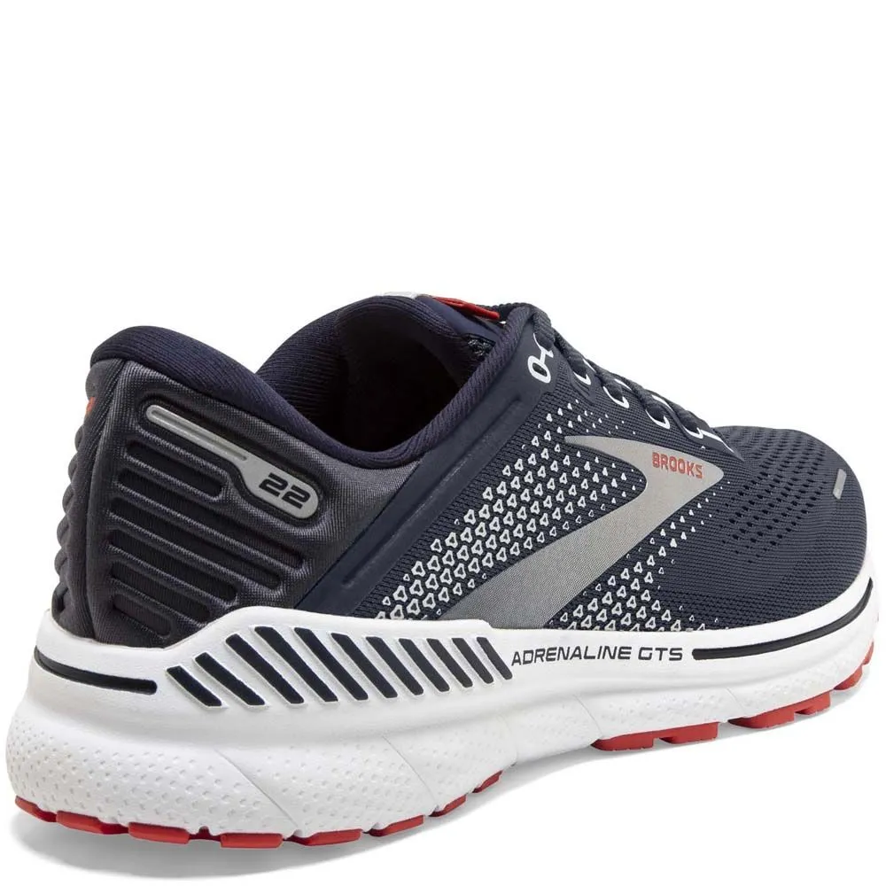 Brooks Mens Adrenaline 22 Athletic Shoes- Peacoat/India