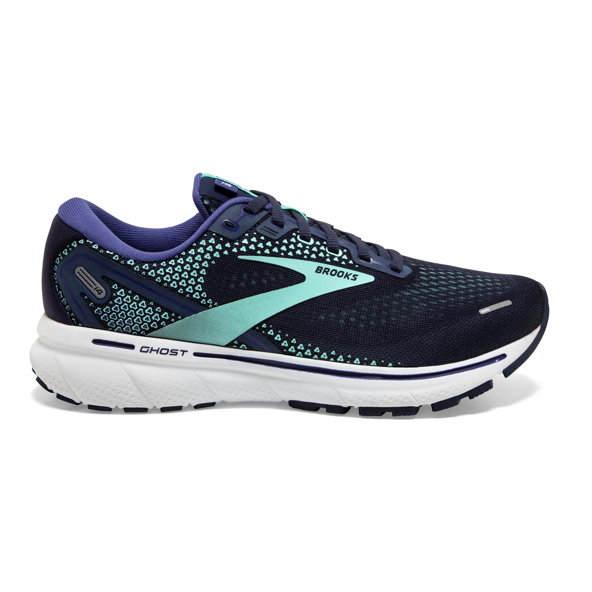 Brooks Womens Ghost 14 Lightweight Athletic Shoe- Peacoat/Yucca/Navy