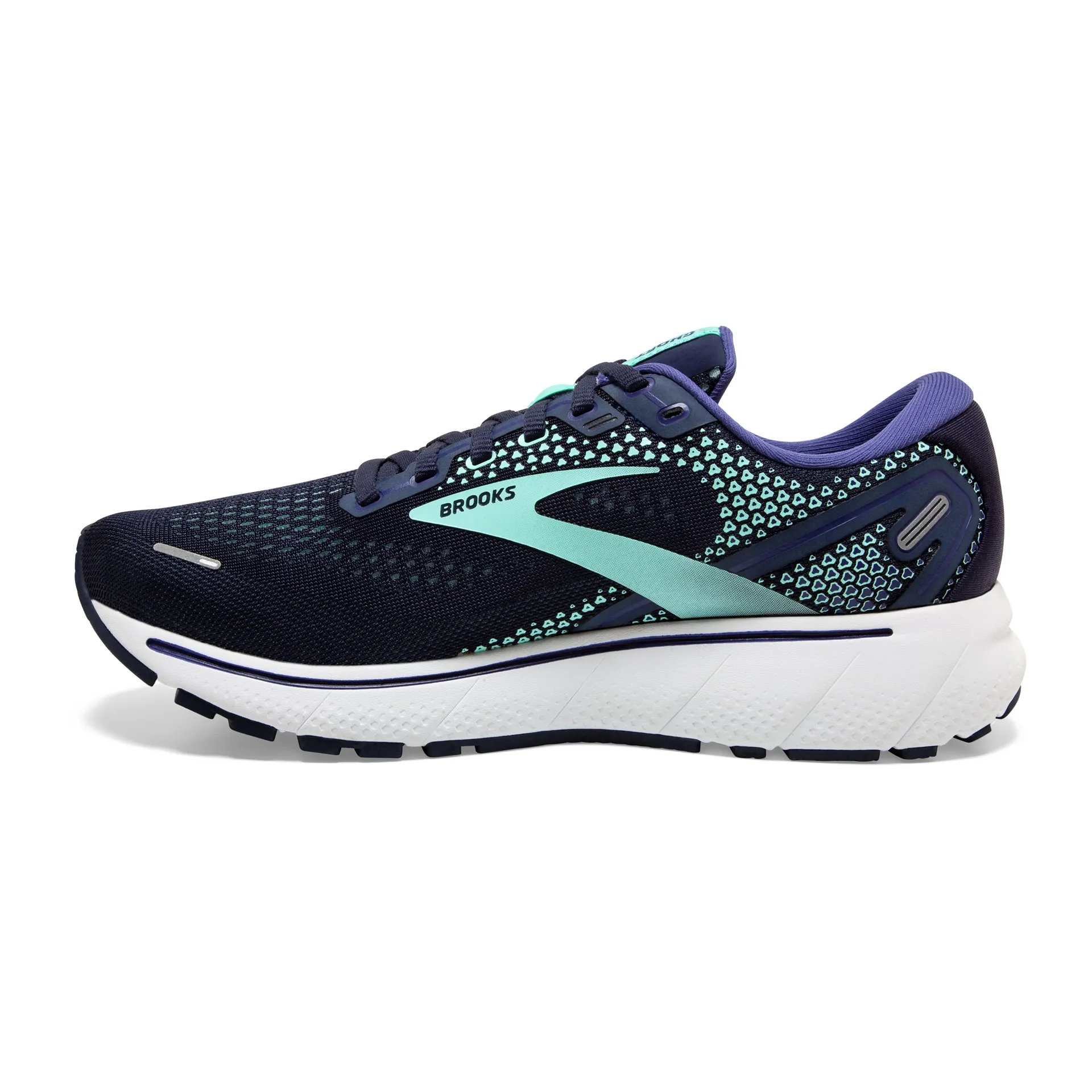 Brooks Womens Ghost 14 Lightweight Athletic Shoe- Peacoat/Yucca/Navy