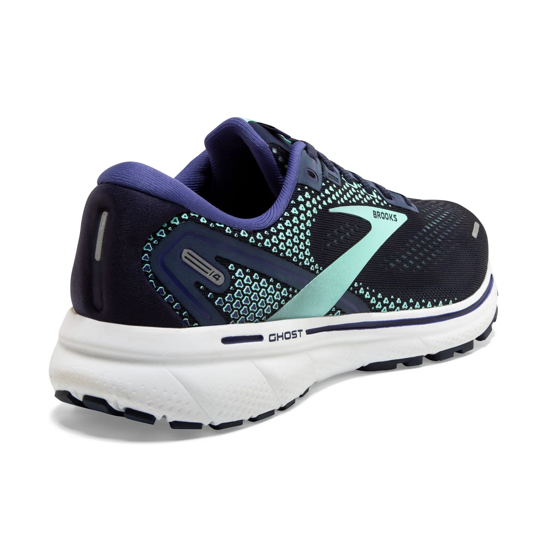 Brooks Womens Ghost 14 Lightweight Athletic Shoe- Peacoat/Yucca/Navy