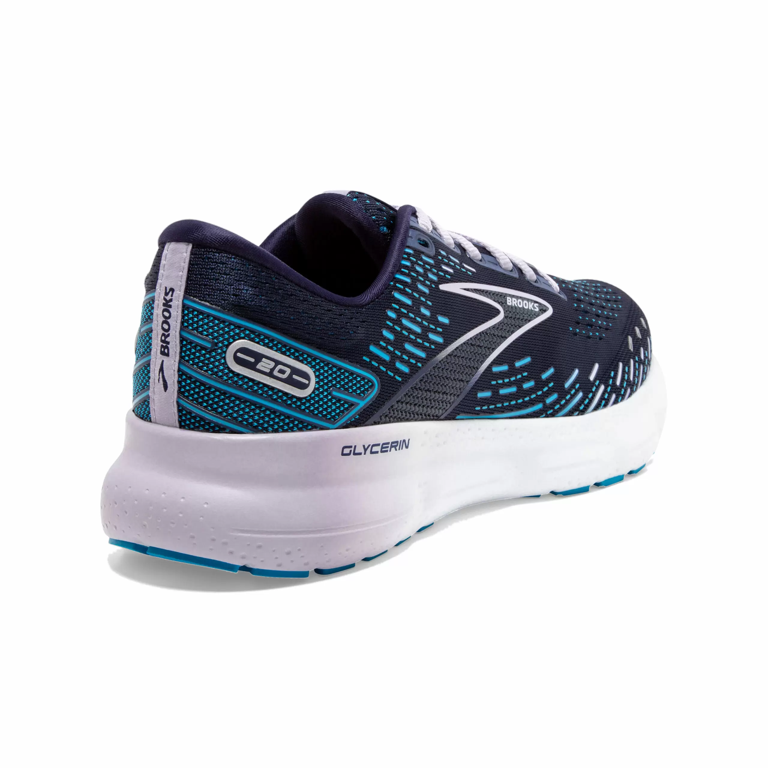 Brooks Womens Gylcerin 20 Athletic Shoes- Peacoat/Ocean/Pastel Lilac