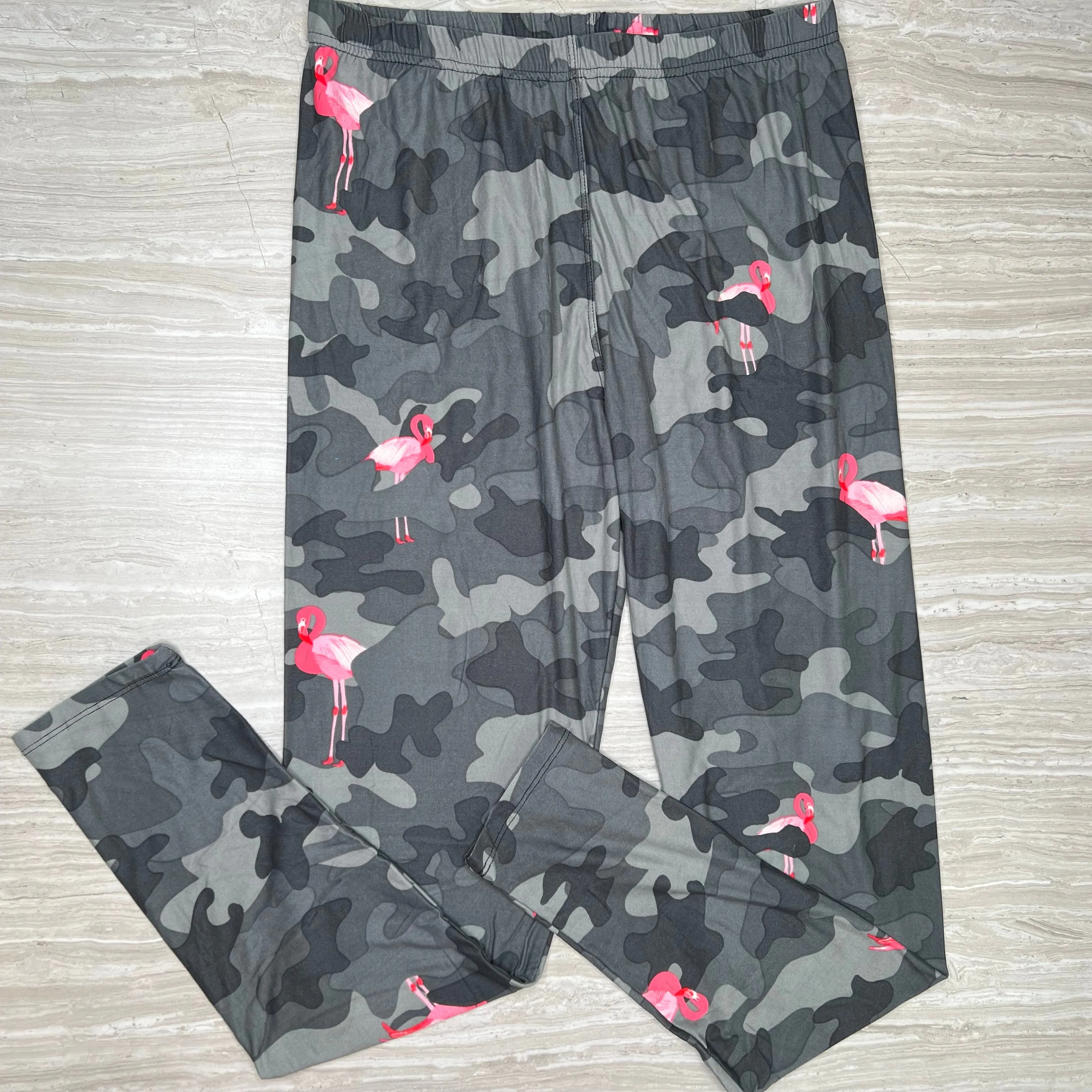 Camo Flamingo Print Leggings