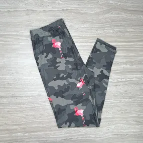 Camo Flamingo Print Leggings