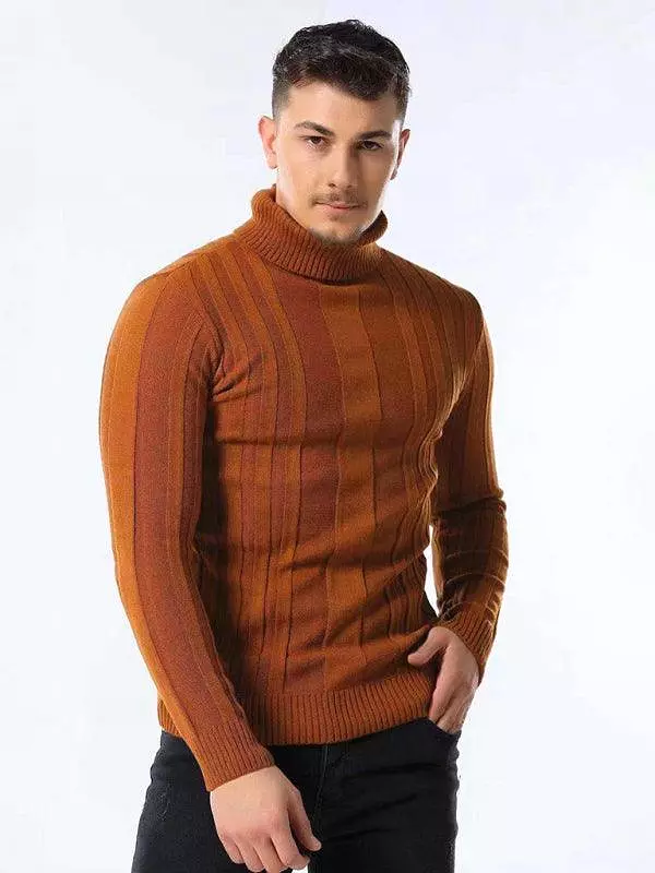 Casual Knitted Turtleneck Men Sweater