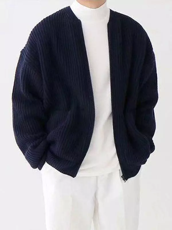 Casual Lazy Style Men Cardigan Sweater