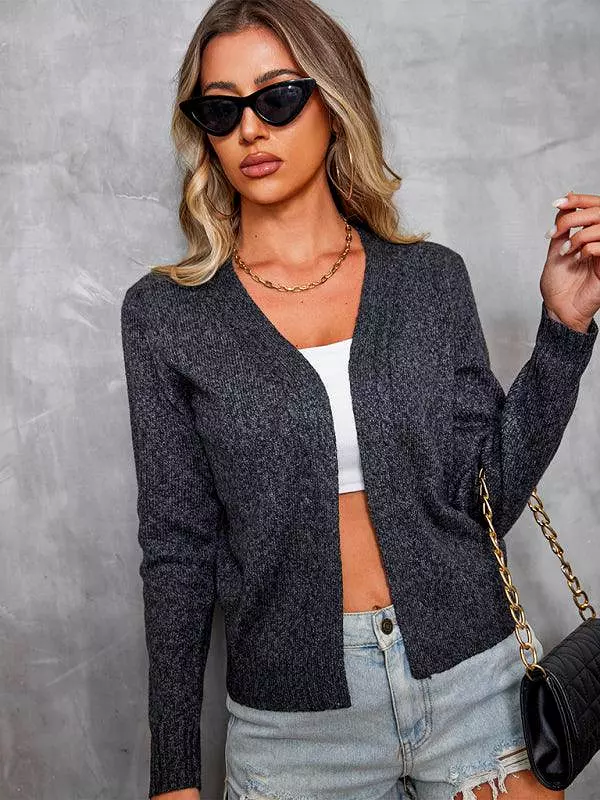 Casual Solid Cardigan Top