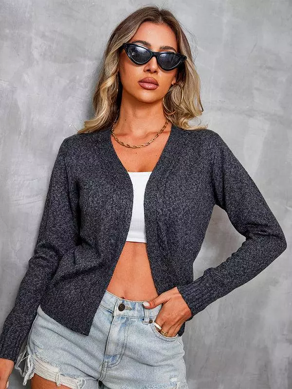 Casual Solid Cardigan Top