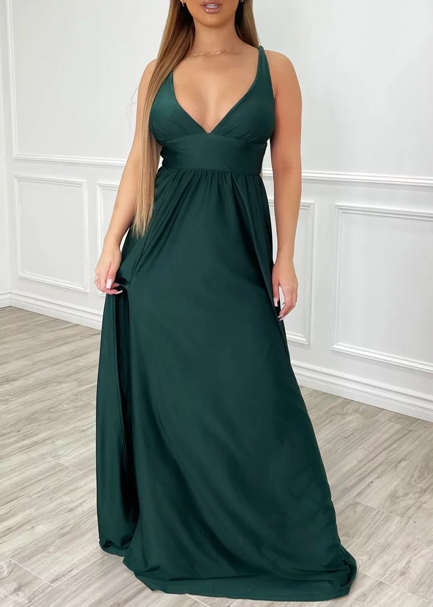 Catching Feelings Dress Hunter Green