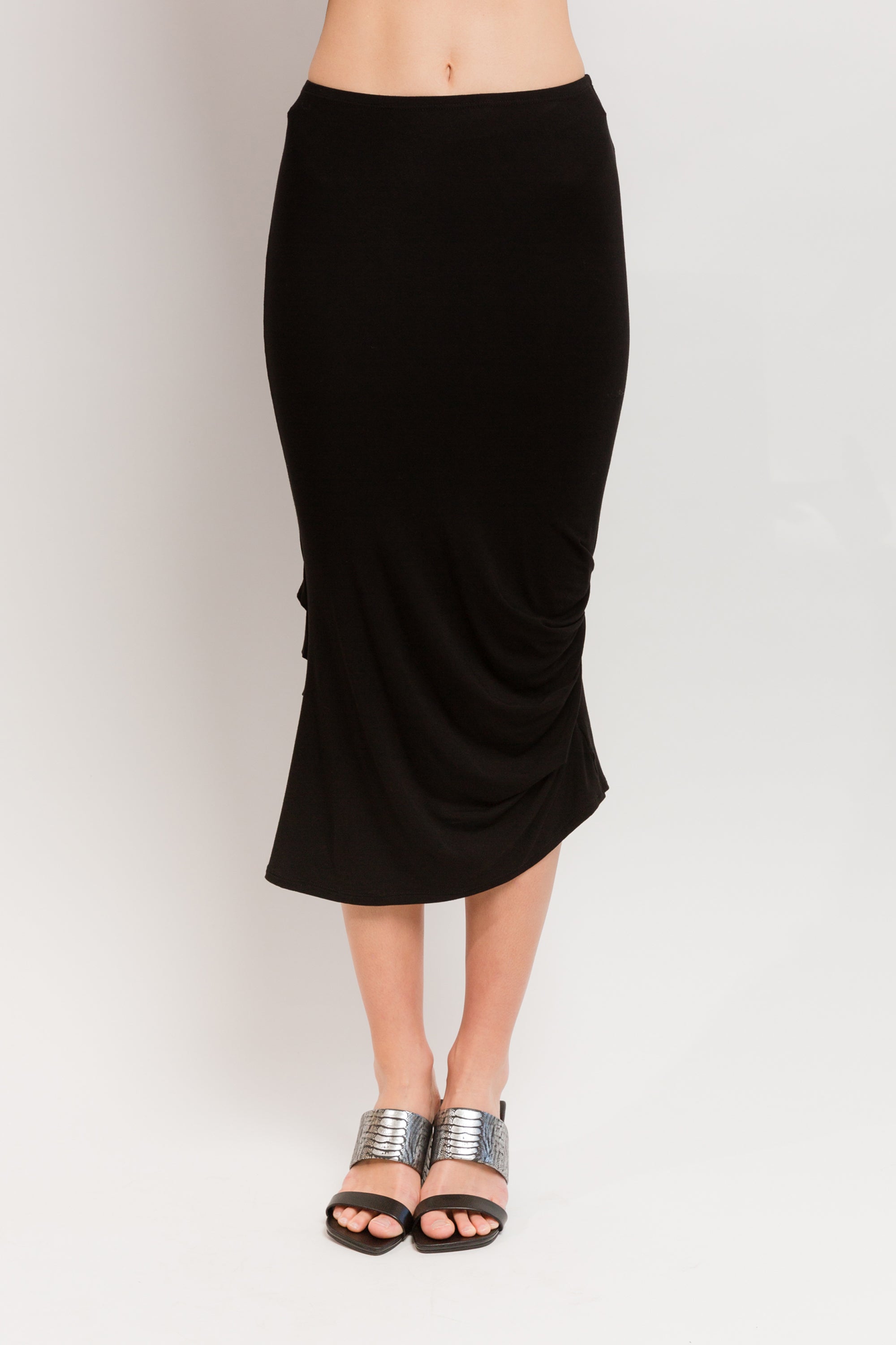 Caterpillar Long Skirt | Black Bamboo