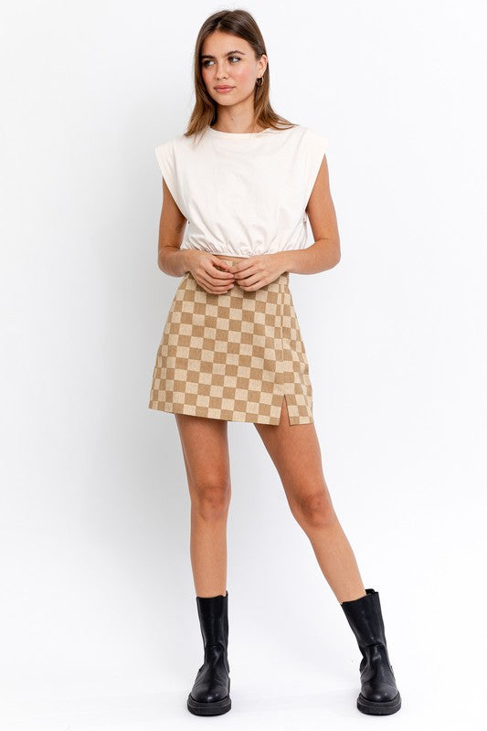 Checker Board Mini Skirt