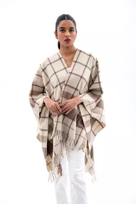 CHECKERED CAPE SHAWL