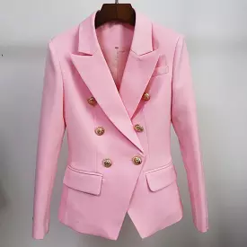 Classic Pink Blazer Women - Casual - Plain-Solid