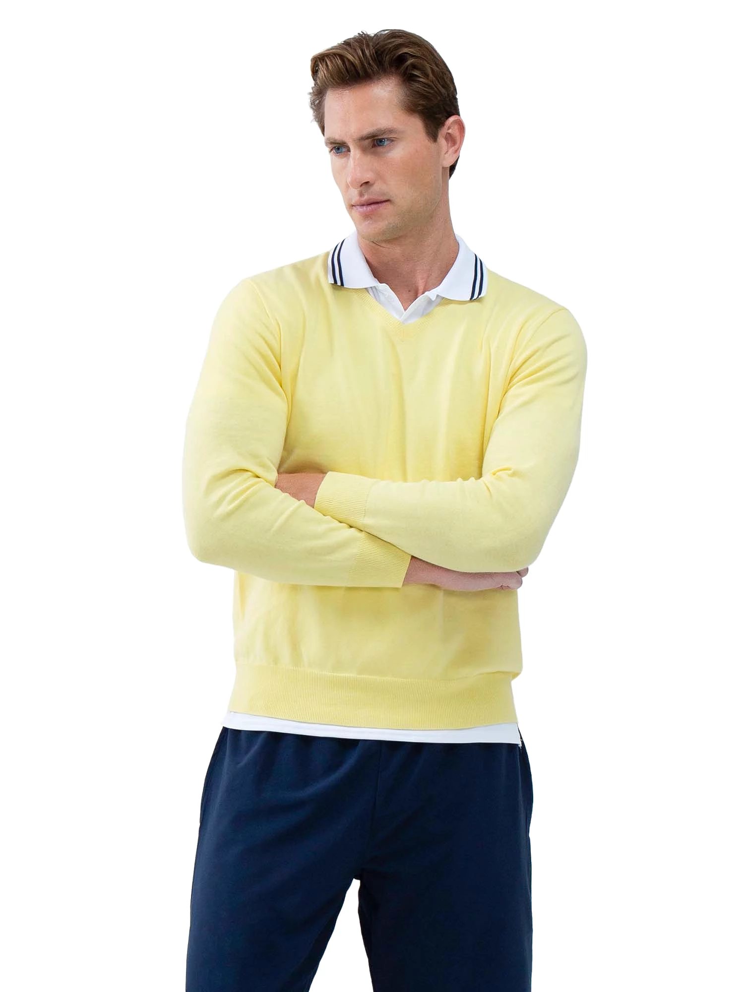 Classic V Neck Sweater - Lemonade