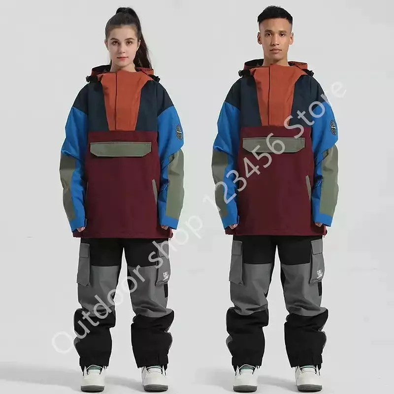 Copy of n2023 Snow Ski Wear Women Man Hooded Sweater Reflective Trend Ski Wear Thickened Warmth  Waterproof Ski Equipment Ski Su