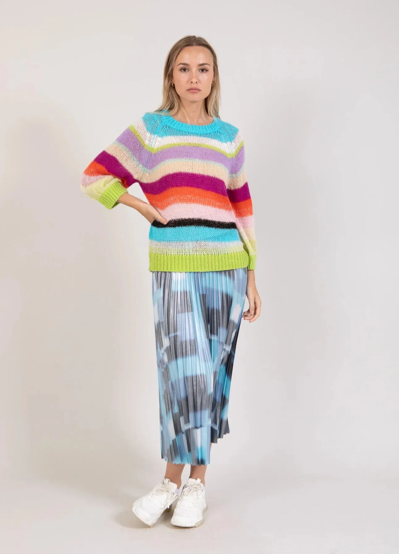 Coster Copenhagen - Striped Knit Aqua Rainbow