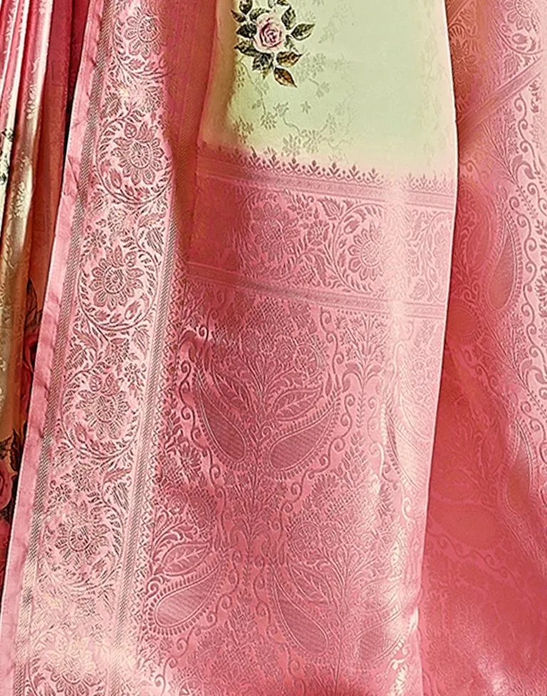 Cream Silk Woven Sarees