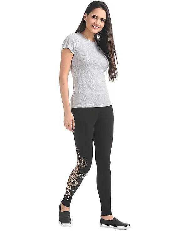 EdHardy Women Printed Studded Leggings