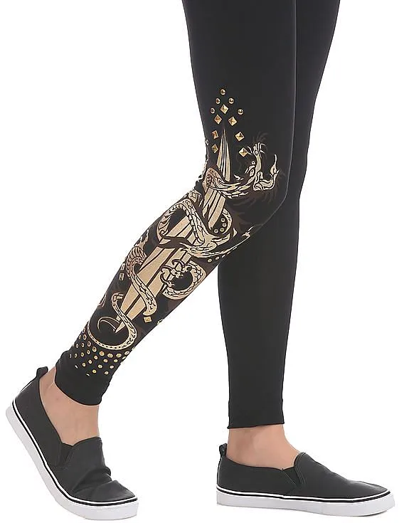 EdHardy Women Printed Studded Leggings