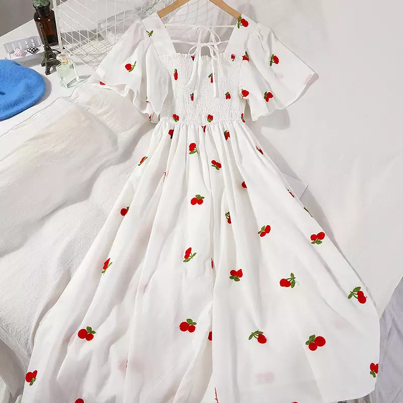 Embroidery Strawberry / Pineapple Dress AD11823