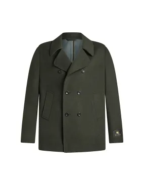 ETRO Dark Green Wool and Cashmere Peacoat