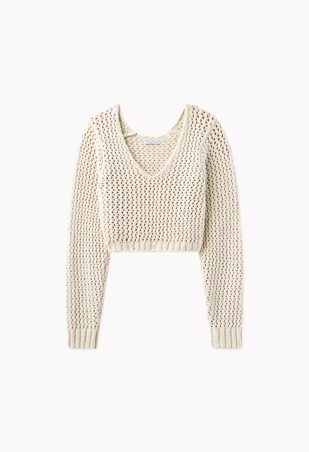 Foam Boucle Cropped Sweater / Natural