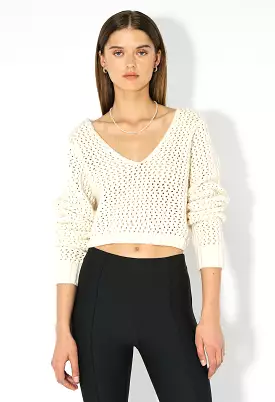 Foam Boucle Cropped Sweater / Natural