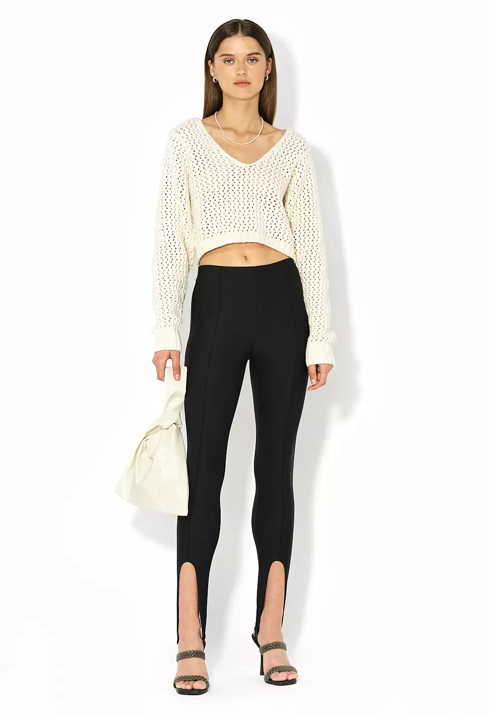 Foam Boucle Cropped Sweater / Natural