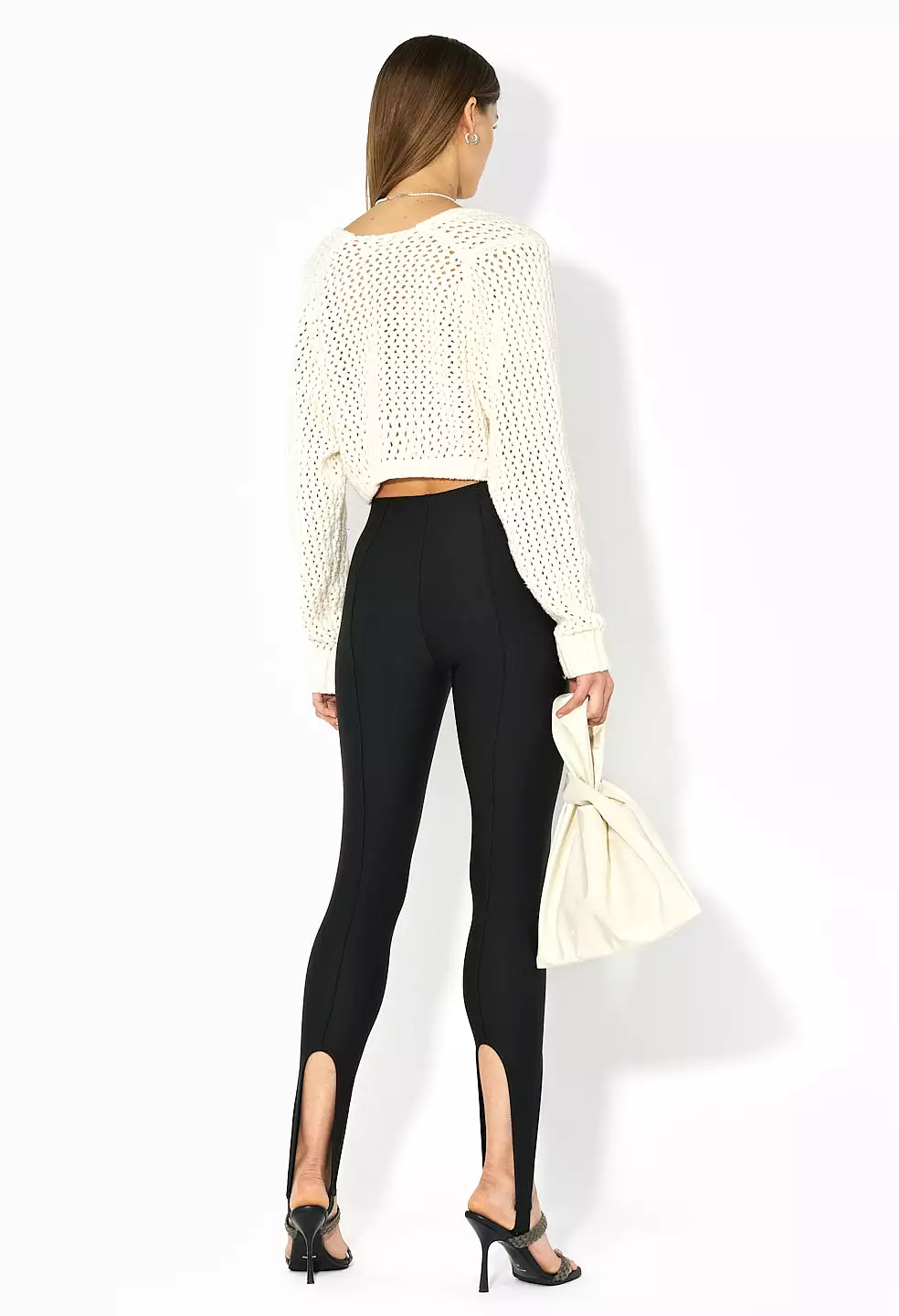 Foam Boucle Cropped Sweater / Natural